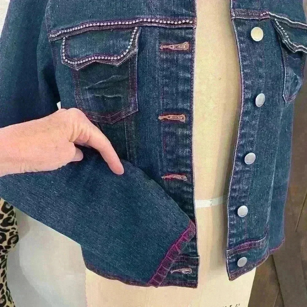 Custom repurposed Zanani Jean Jacket Size Medium - Picture 6 of 10